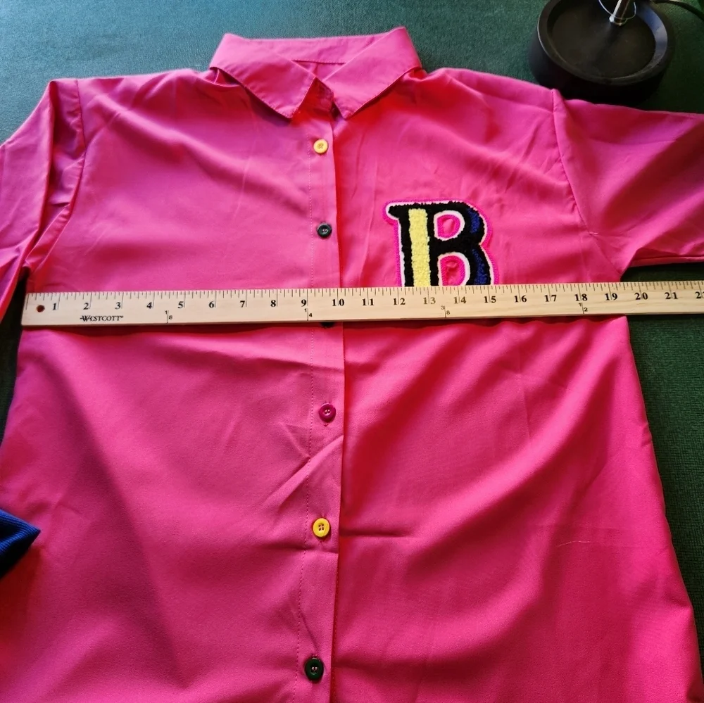 Baddie Varsity Shirt Pink - Size S - Picture 8 of 10